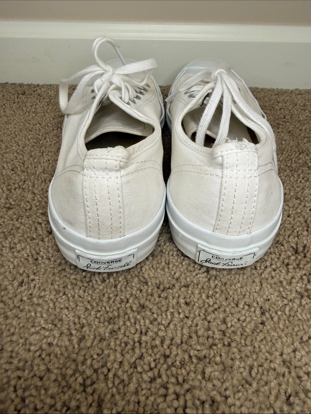 Converse | White Low-Top Jack Purcell Canvas Sneakers | 8.5 - Picture 3 of 4
